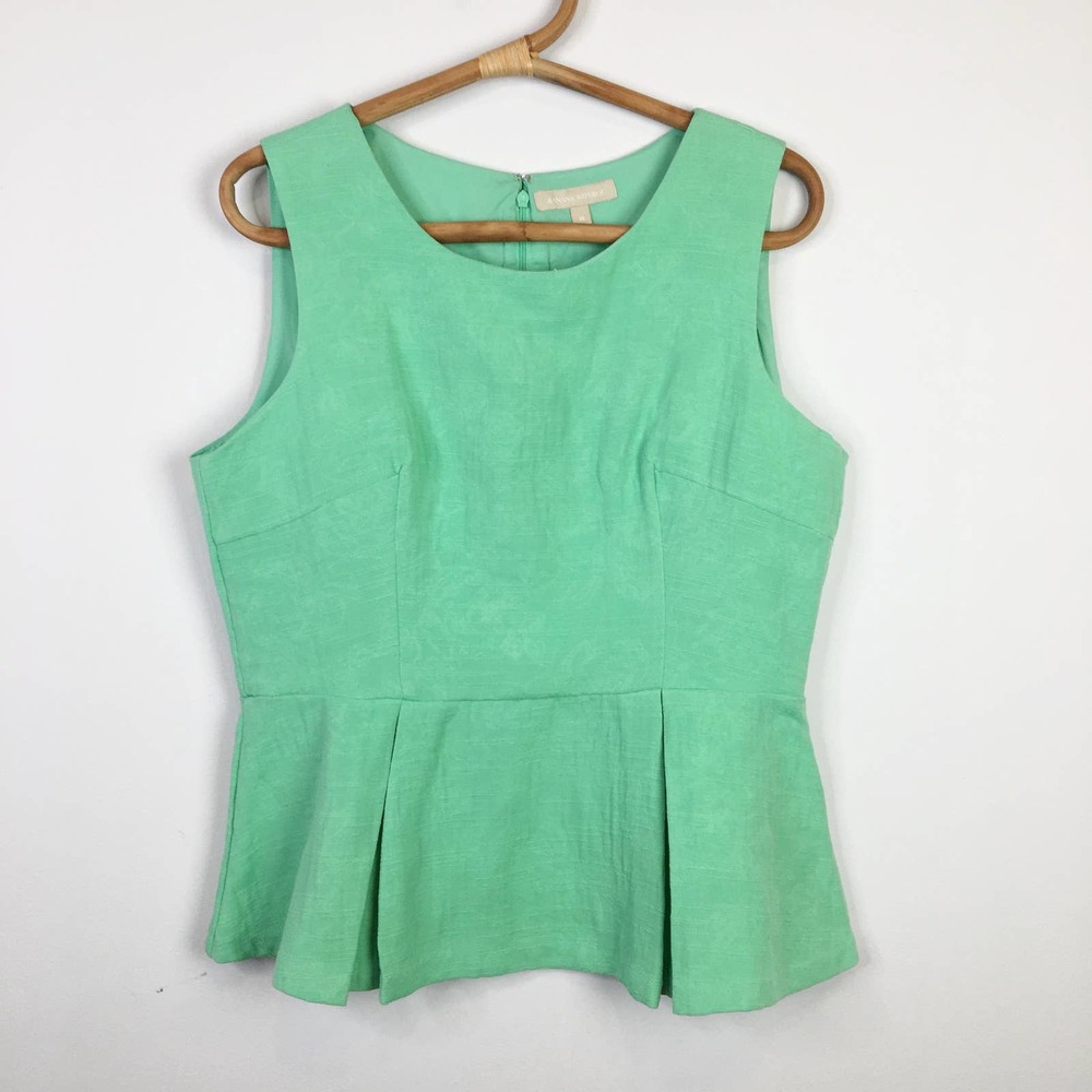 NWT Banana Republic green peplum top Size 14